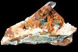Malachite and Azurite with Limonite Encrusted Quartz - Morocco #132583-3